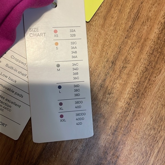 All in Motion women’s XL bra top flex vneck pink purple quick dry UPF NWT - Picture 10 of 12